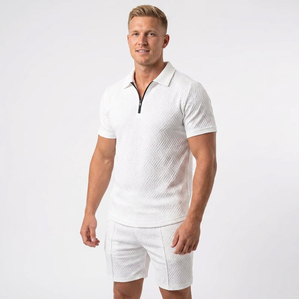 Lavenda | Poloshirt En Shorts Set Voor Heren