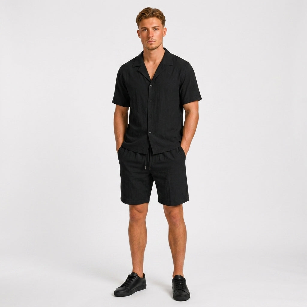Zomerset heren overhemd en short met camp collar