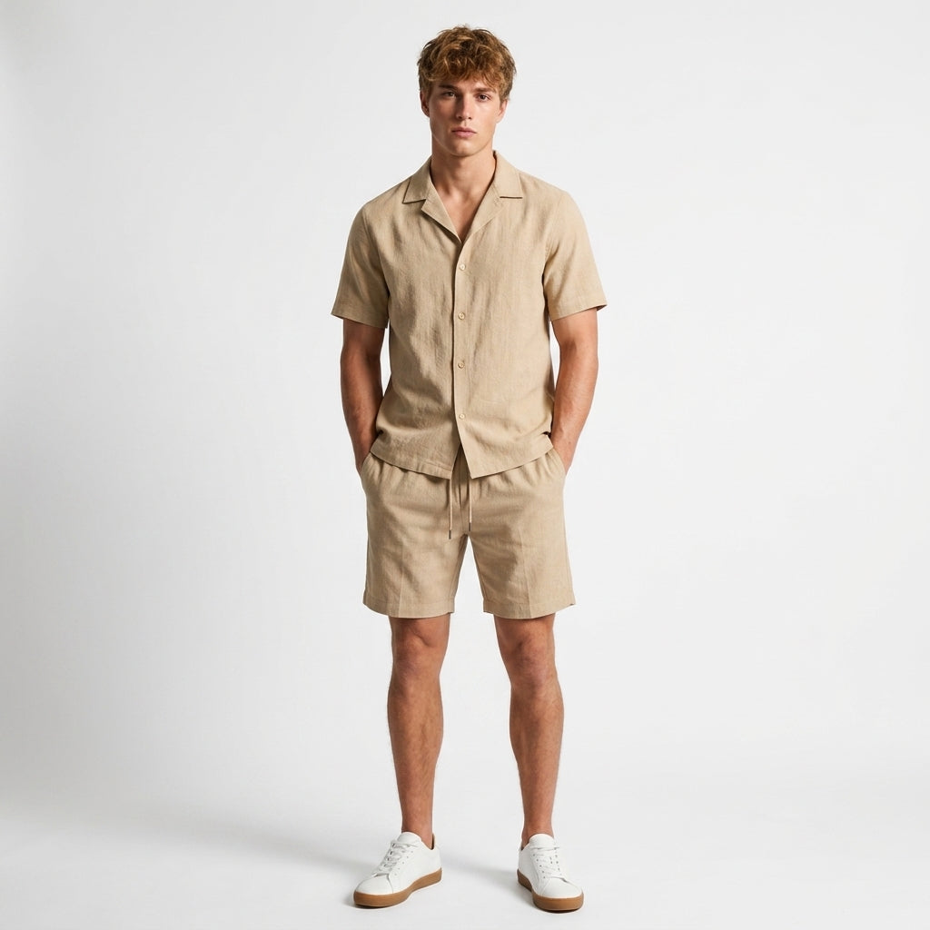 Zomerset heren overhemd en short met camp collar