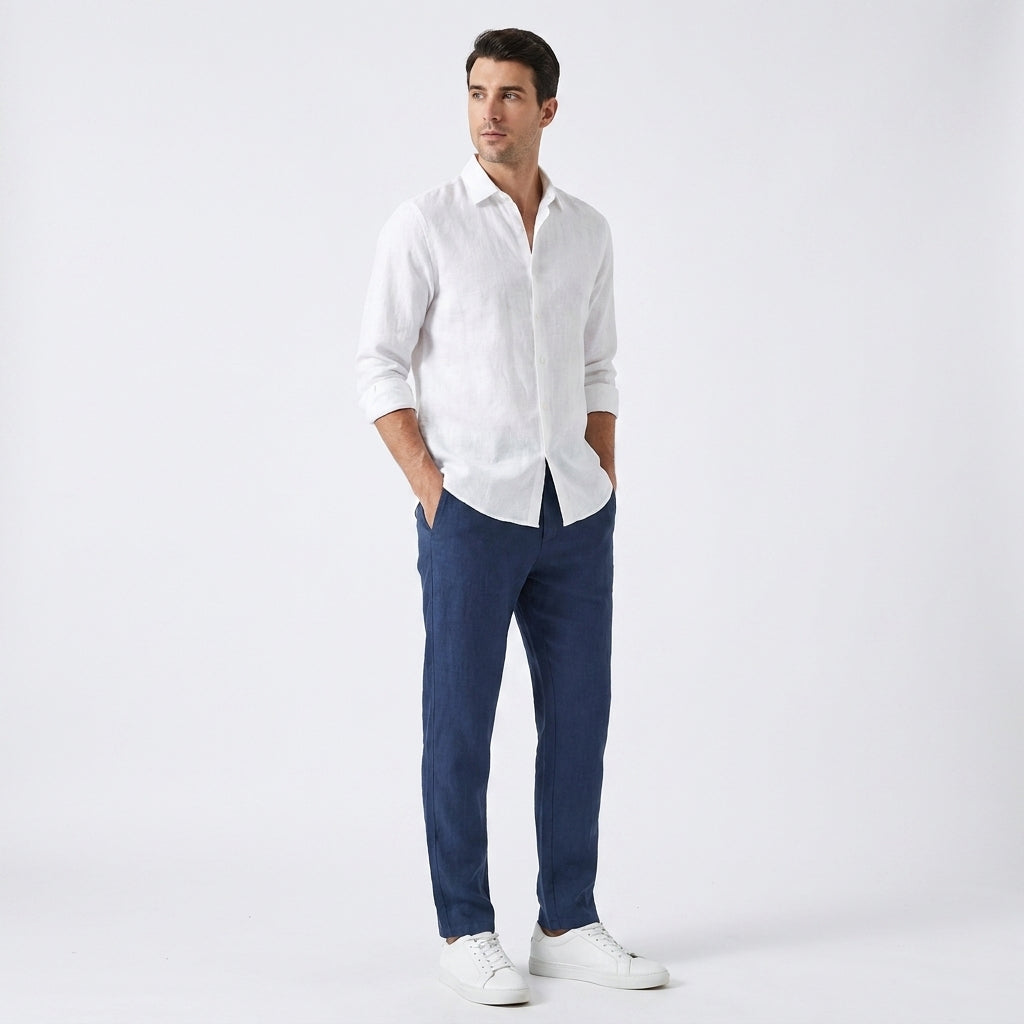 Lavenda | Casual Linnen Broek Voor Heren
