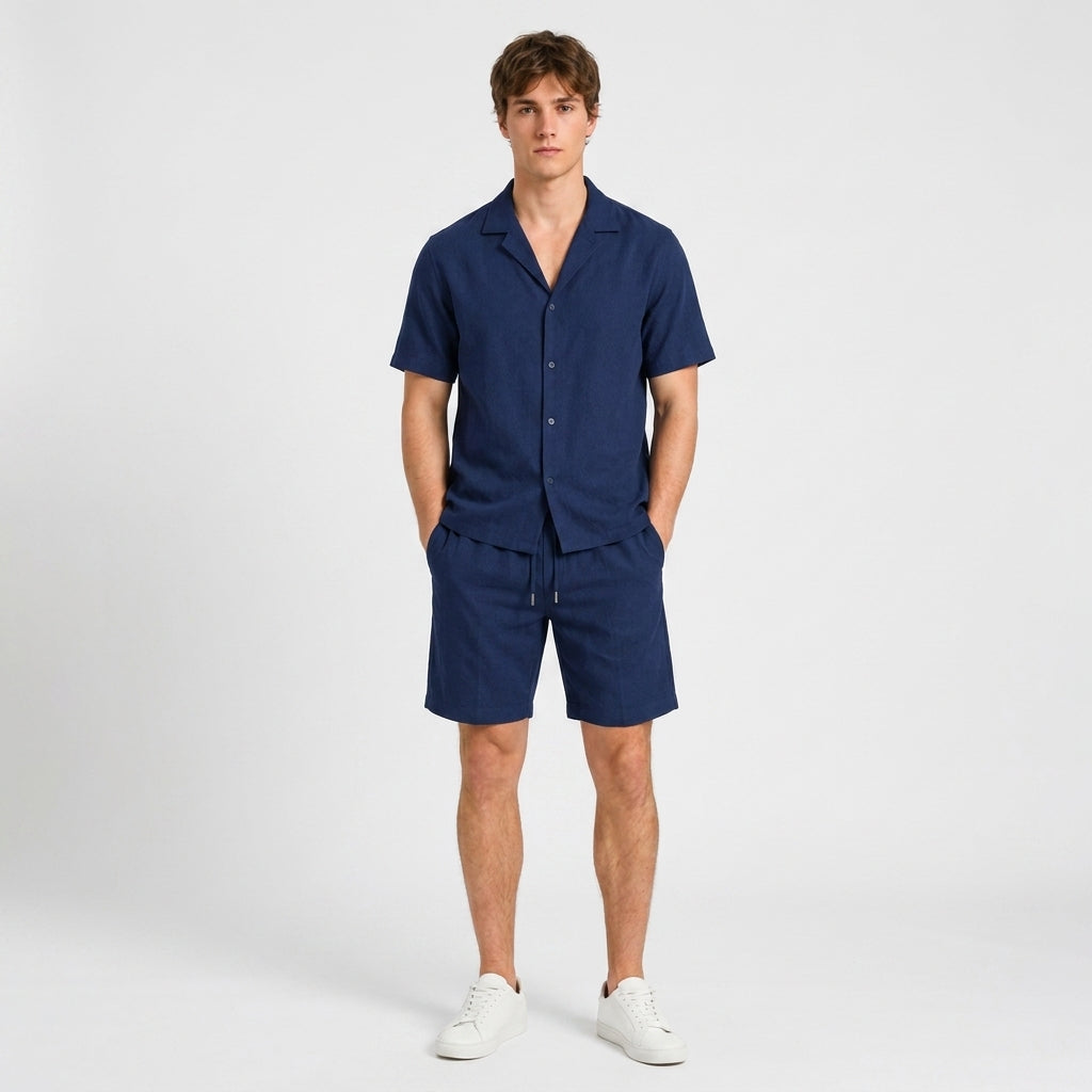 Zomerset heren overhemd en short met camp collar