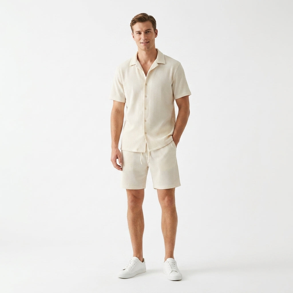 Heren zomerset | Korte mouw overhemd en shorts