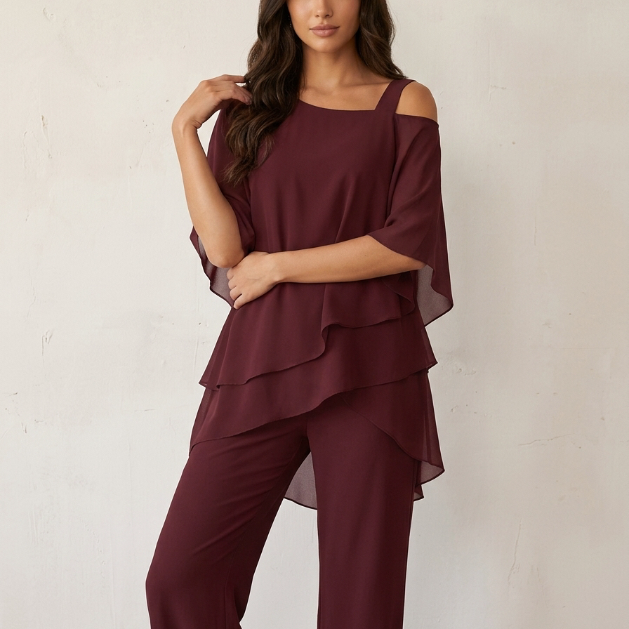 Lavenda | Verfijnde Chiffon Set Voor Dames
