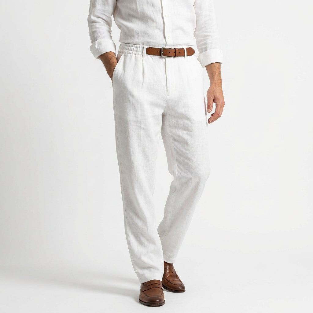 Broek heren losse pasvorm smart casual voor de zomer