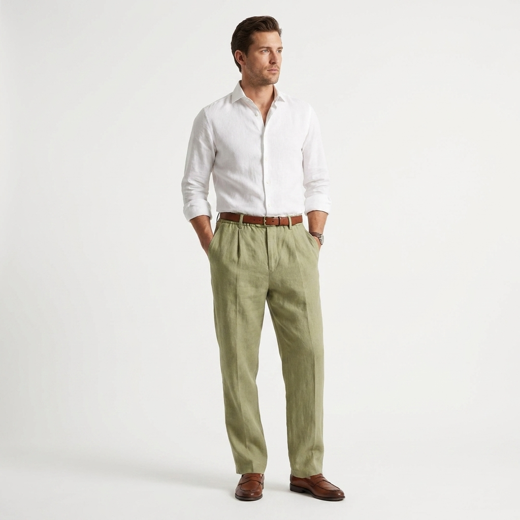 Broek heren losse pasvorm smart casual voor de zomer