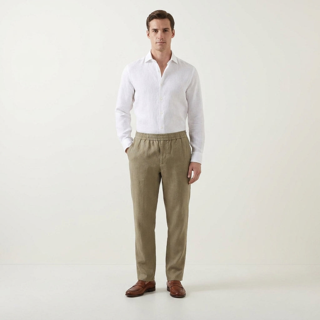 Broek heren losse pasvorm smart casual voor de zomer