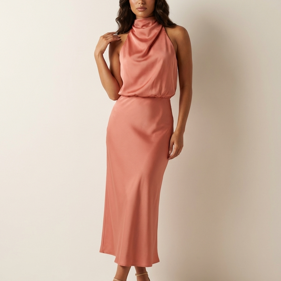 Lavenda | Halter Midi Jurk Voor Dames