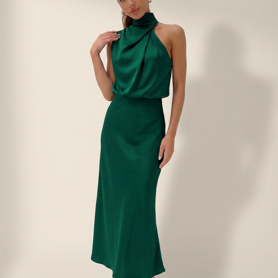 Lavenda | Halter Midi Jurk Voor Dames