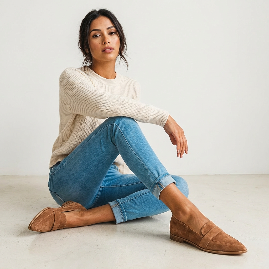 Lavenda | Klassieke Suède Loafers Voor Dames