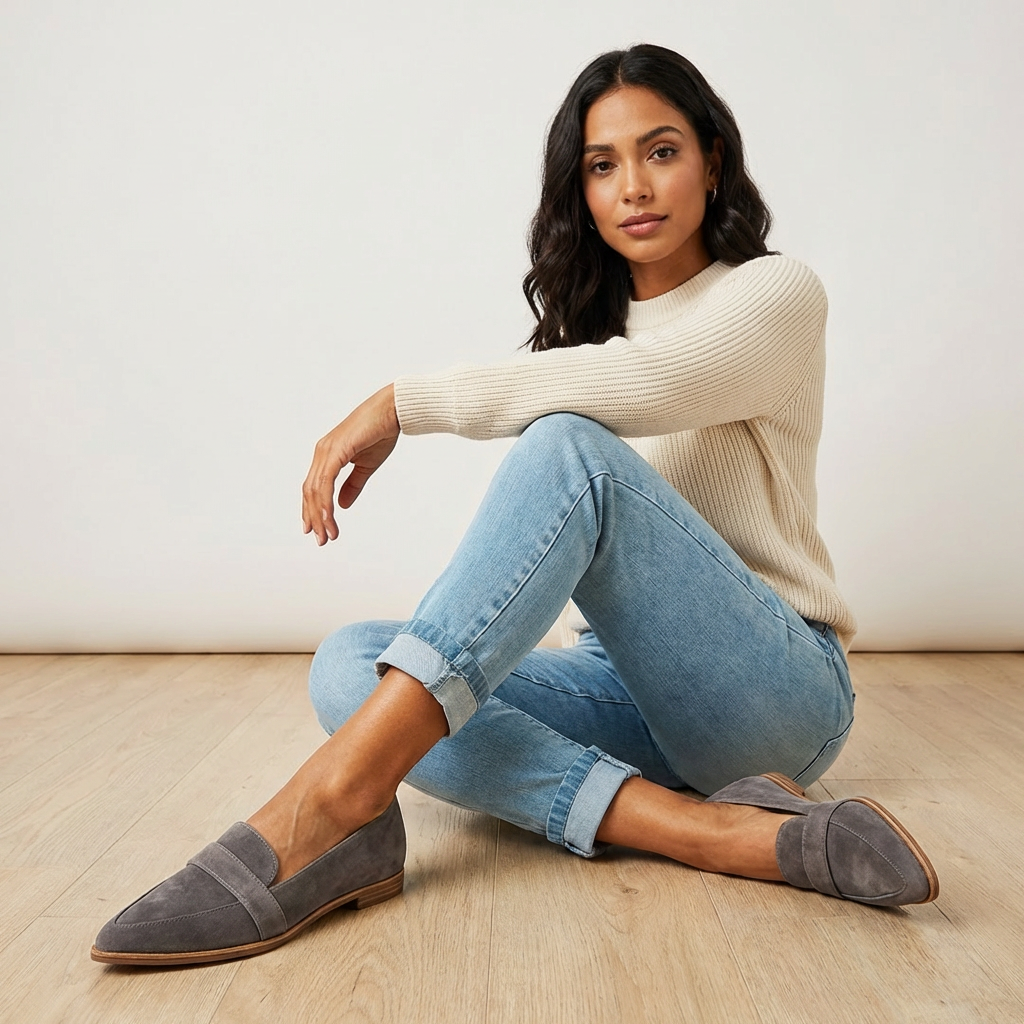 Lavenda | Klassieke Suède Loafers Voor Dames